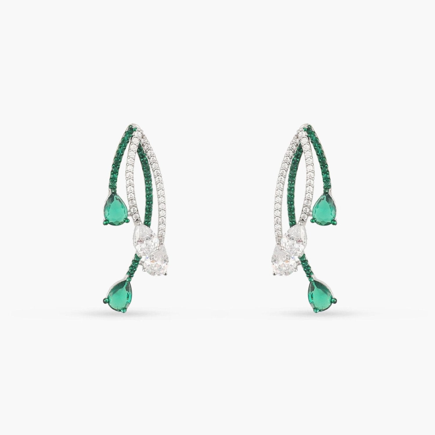 Emeraude Radiant Silver Earrings