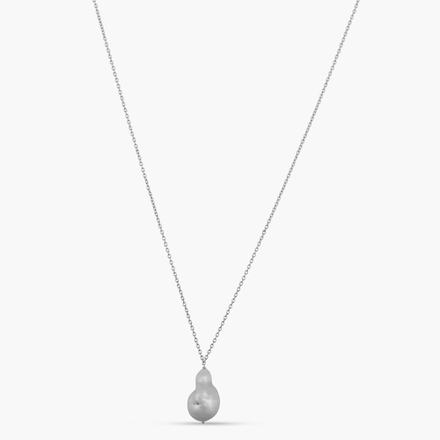 Opal Pearl Silver Pendant Necklace