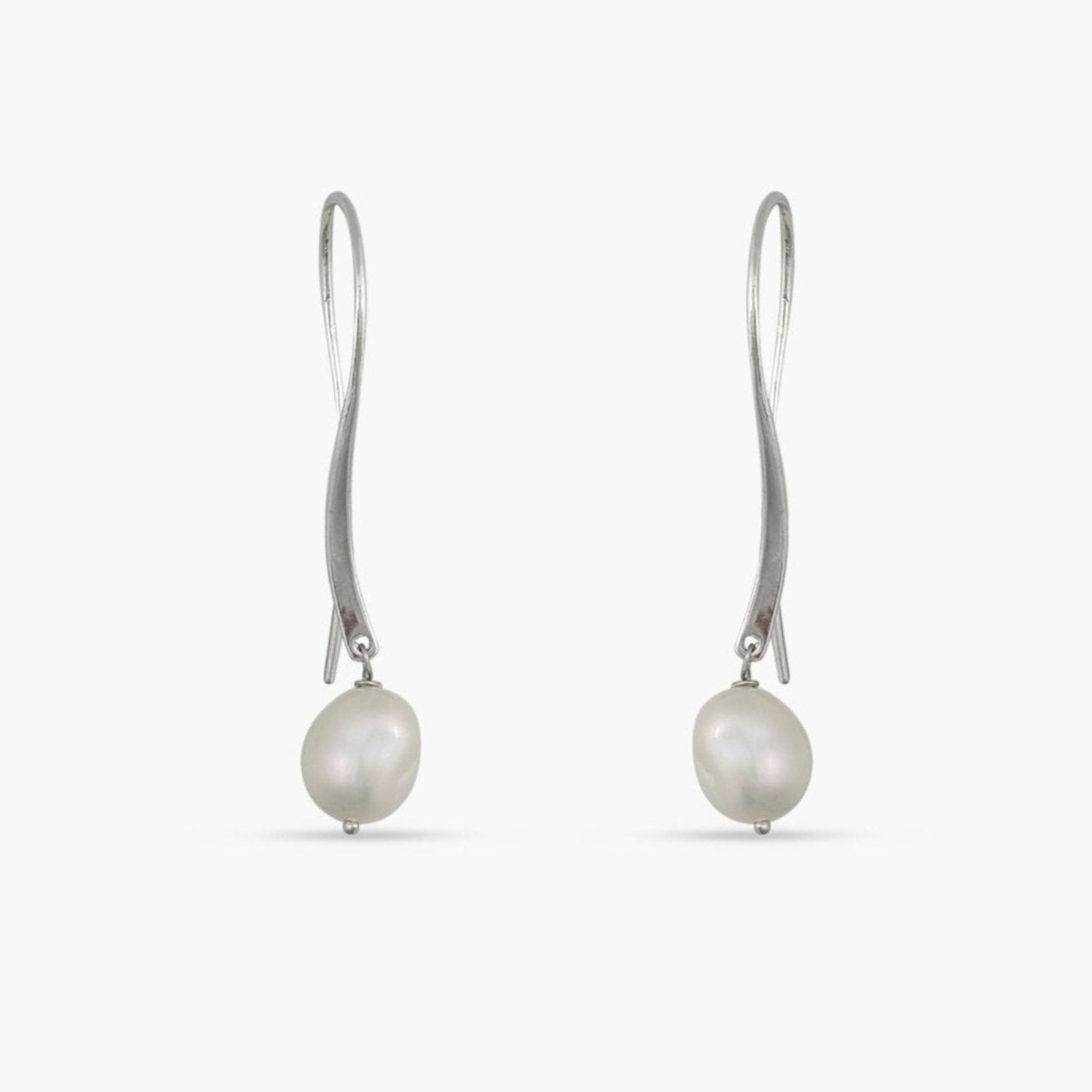 Muse Pearl Silver Drop Earrings