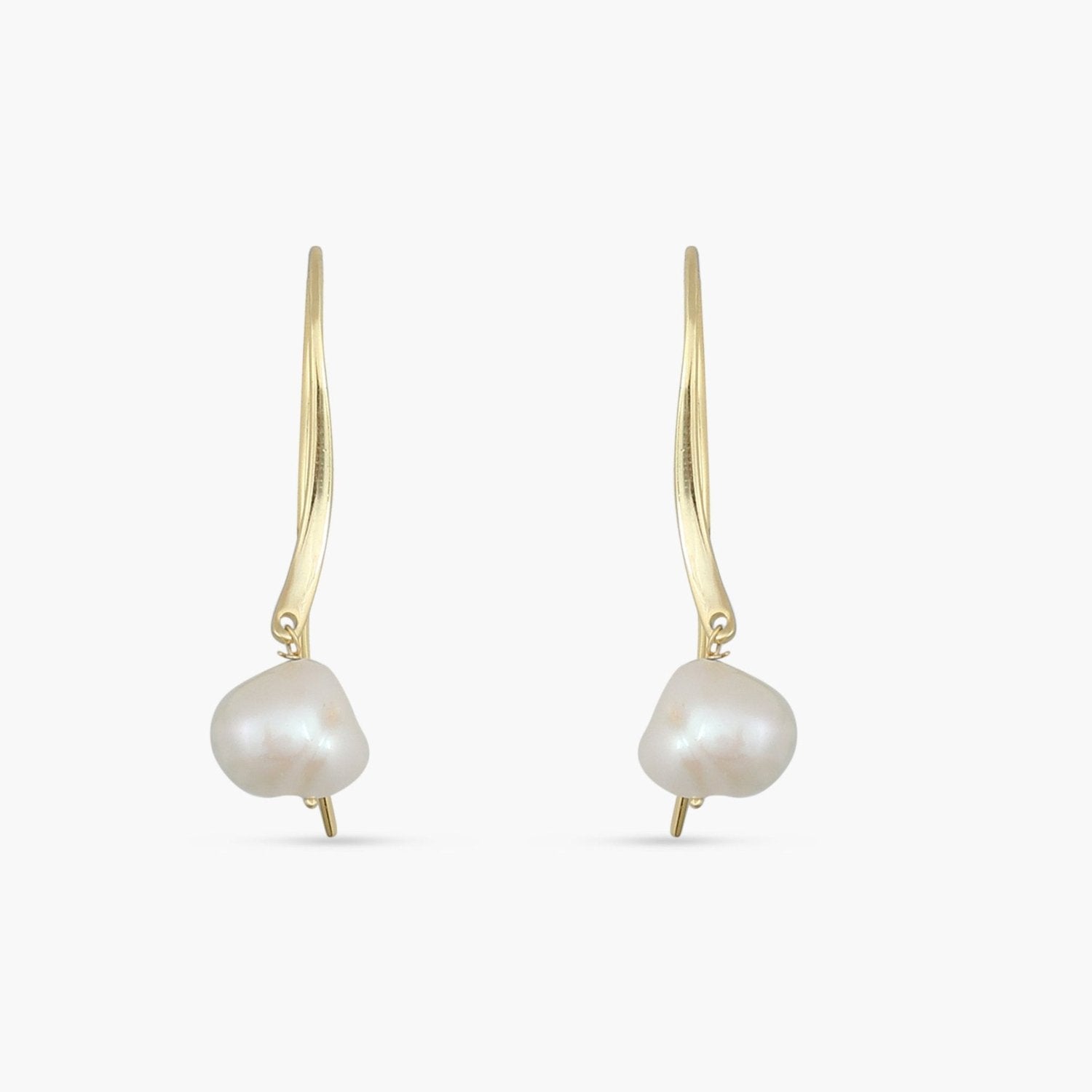 Muse Pearl Gold Plated Silver Drop Earrings