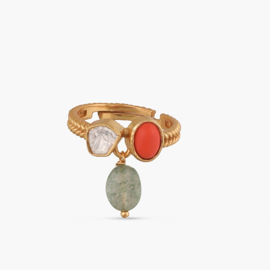 Oceanic Weaver Gem Cluster Silver Finger Ring
