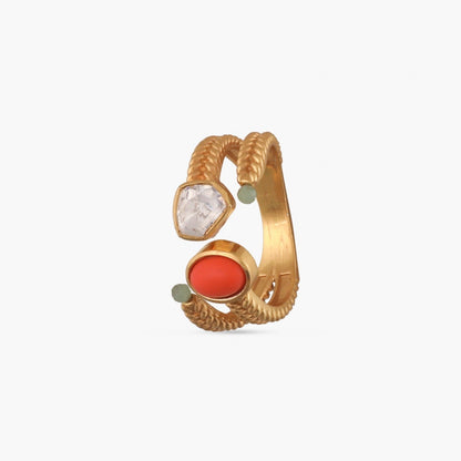 Oceanic Weaver Open Top Silver Finger Ring