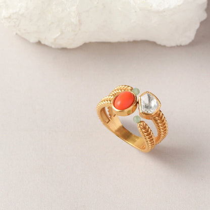 Oceanic Weaver Open Top Silver Finger Ring