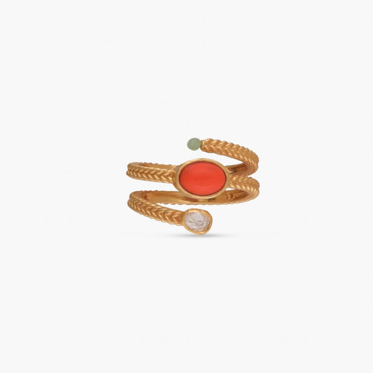 Oceanic Weaver Spiral Silver Finger Ring