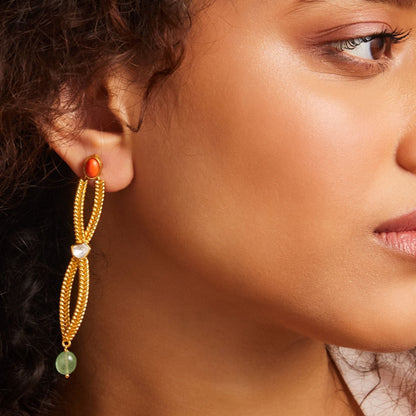 Oceanic weavers Braided Silver Drop Earrings