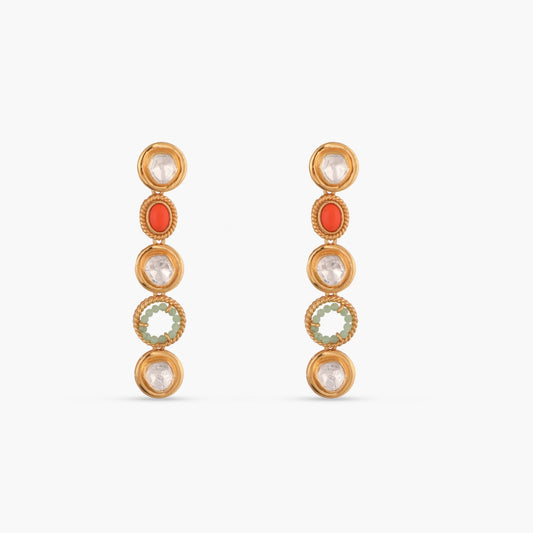 Oceanic Weaver Gem Cascade Silver Drop Earrings