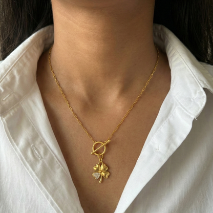 Good Luck Clover Silver Charm