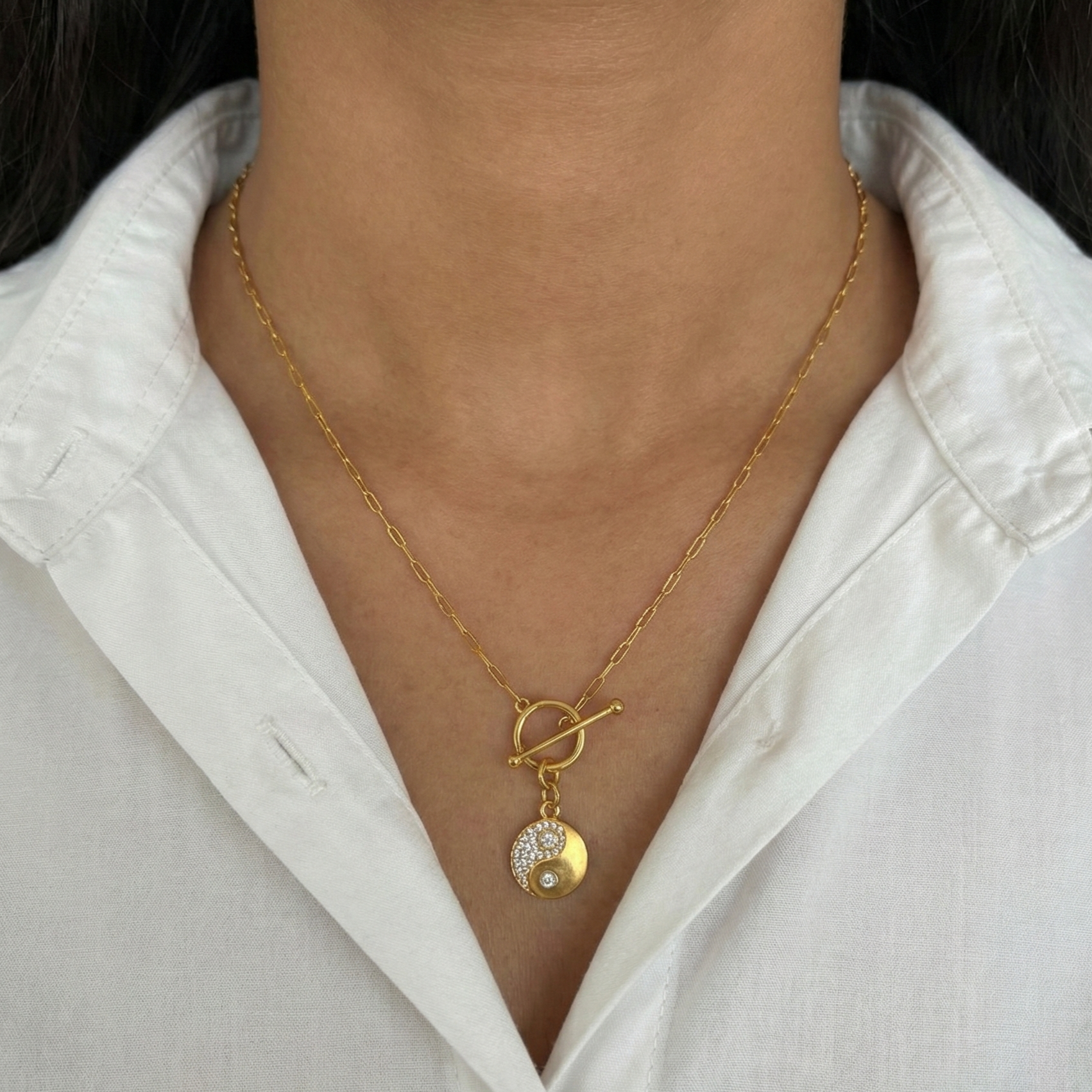 Yin Yang Silver Charm