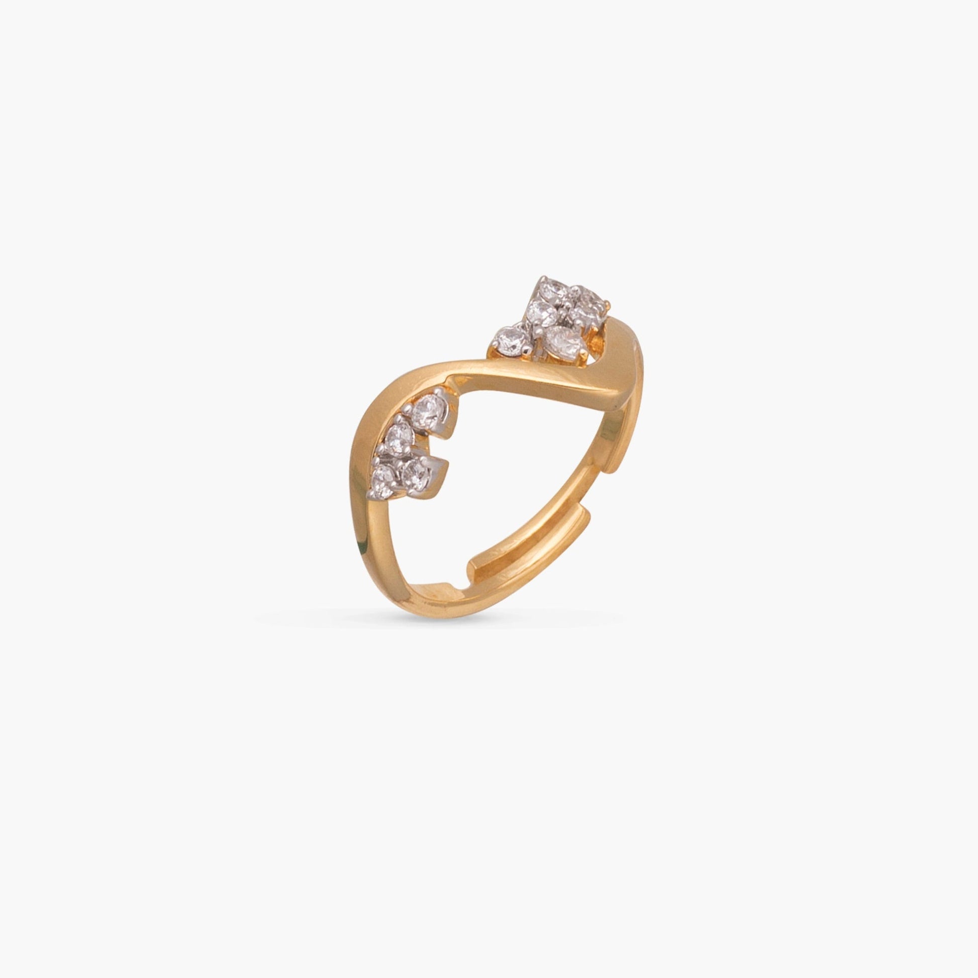 Crest Wave CZ Silver Ring