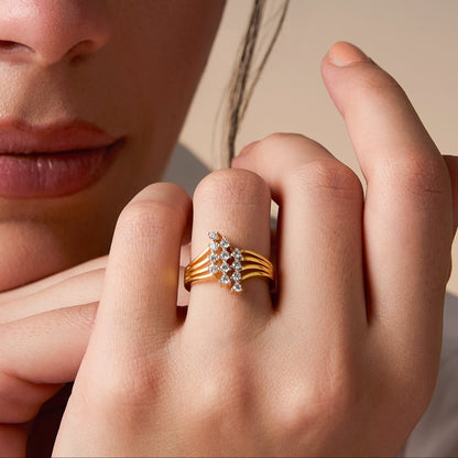 Aura Bold CZ Silver Ring