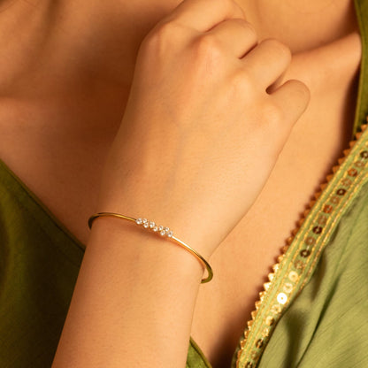 Ananya CZ Silver Cuff Bracelet