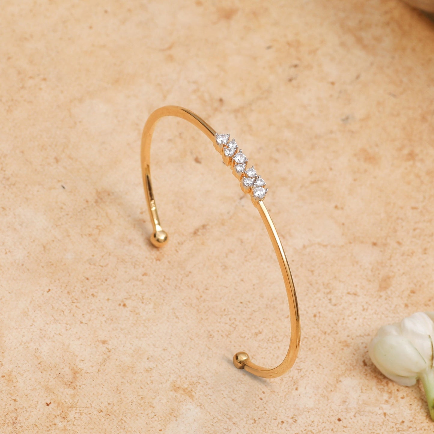 Ananya CZ Silver Cuff Bracelet