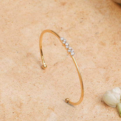 Ananya CZ Silver Cuff Bracelet