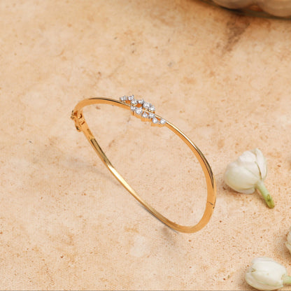 Crisscross Radiance CZ Silver Cuff Bracelet