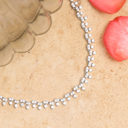 Ethereal Glow CZ Silver Necklace