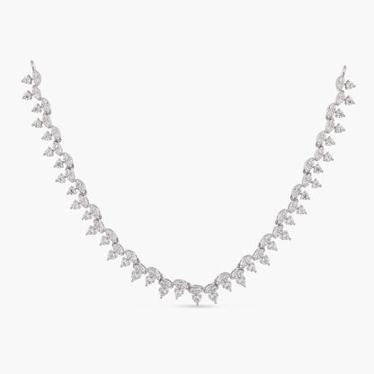 Ethereal Glow CZ Silver Necklace