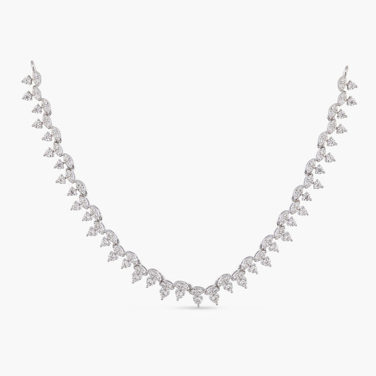 Ethereal Glow CZ Silver Necklace