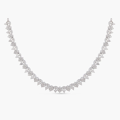 Luminous Dew CZ Silver Necklace