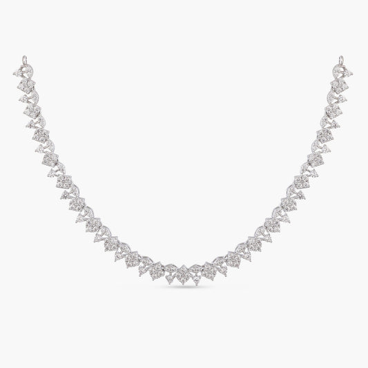 Luminous Dew CZ Silver Necklace