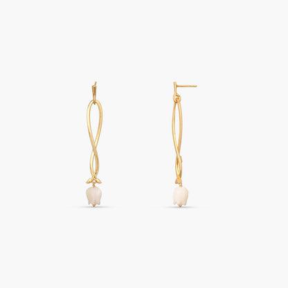 Tulip Silver Drop Earrings