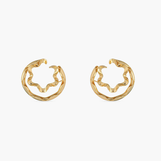 Sandscape Wave Silver Hoop Earrings