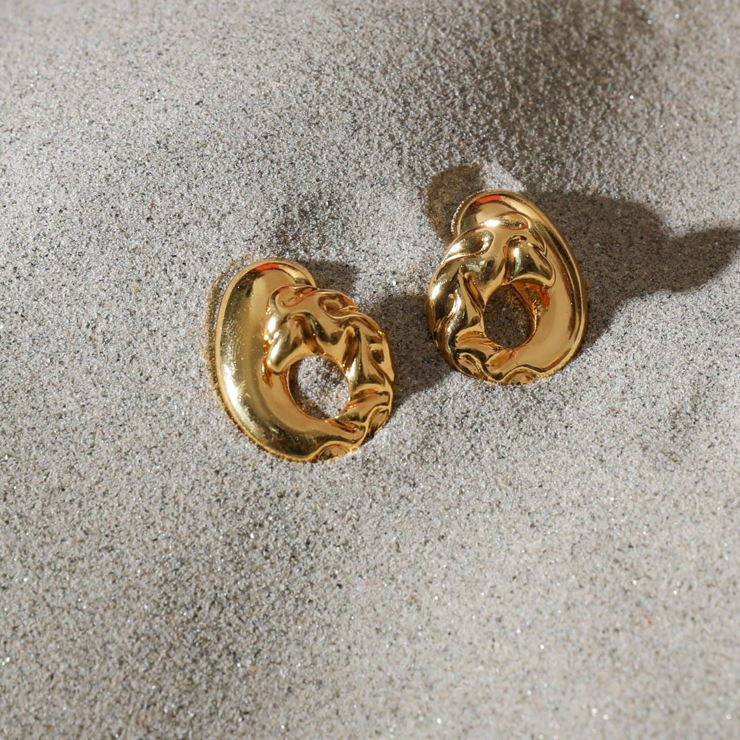 Sandscape Abstract Silver Stud Earrings
