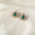 Emerald Opulence Silver Stud Earrings