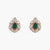 Emerald Opulence Silver Stud Earrings