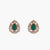 Brillant Emerald Silver Stud Earrings