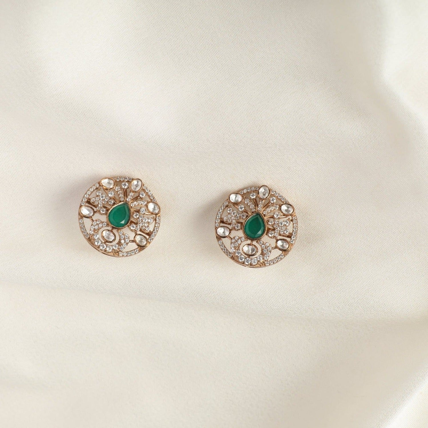 Moissanite Statement Silver Stud Earrings