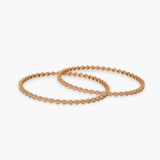 Ishya Sparkling CZ Silver Bangles
