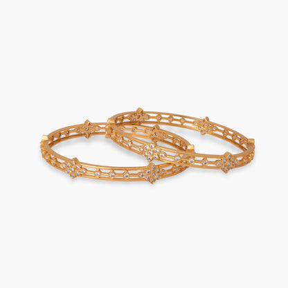 Flora CZ Silver Bangles
