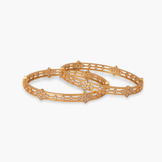 Flora CZ Silver Bangles