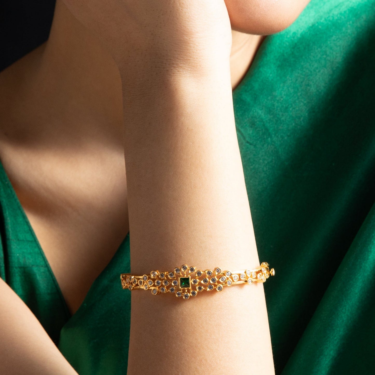 Meera CZ Silver Bracelet