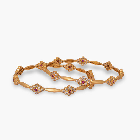 Shravya CZ Silver Bangles
