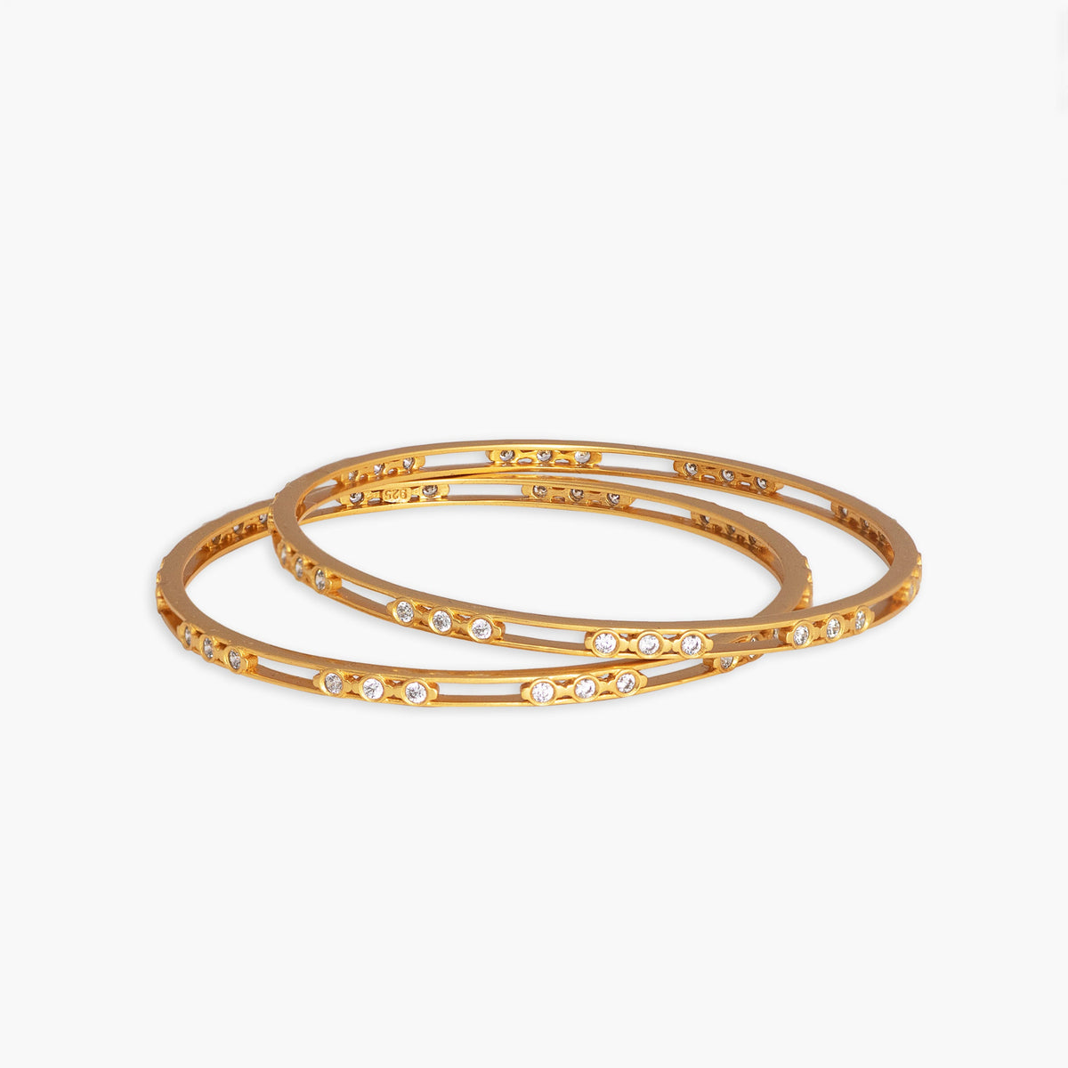 Aira Modern Red CZ Silver Bangles