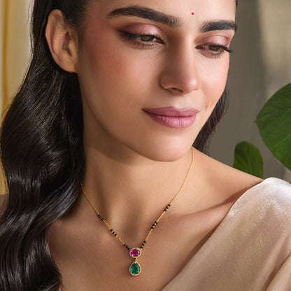 Graceful Drop CZ Silver Mangalsutra