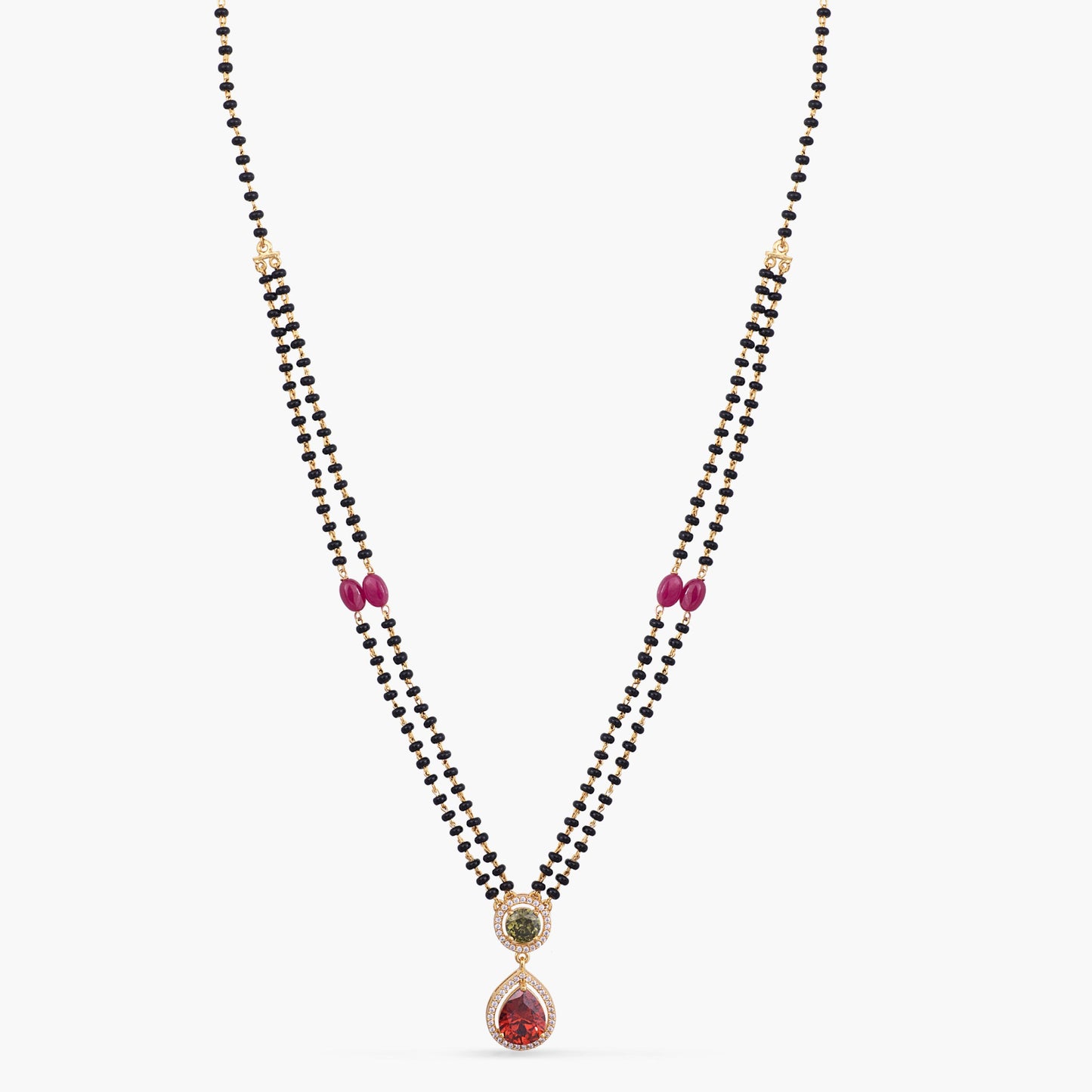 Radiant Crimson CZ Silver Mangalsutra