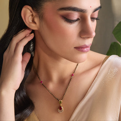 Prism Bloom CZ Silver Mangalsutra