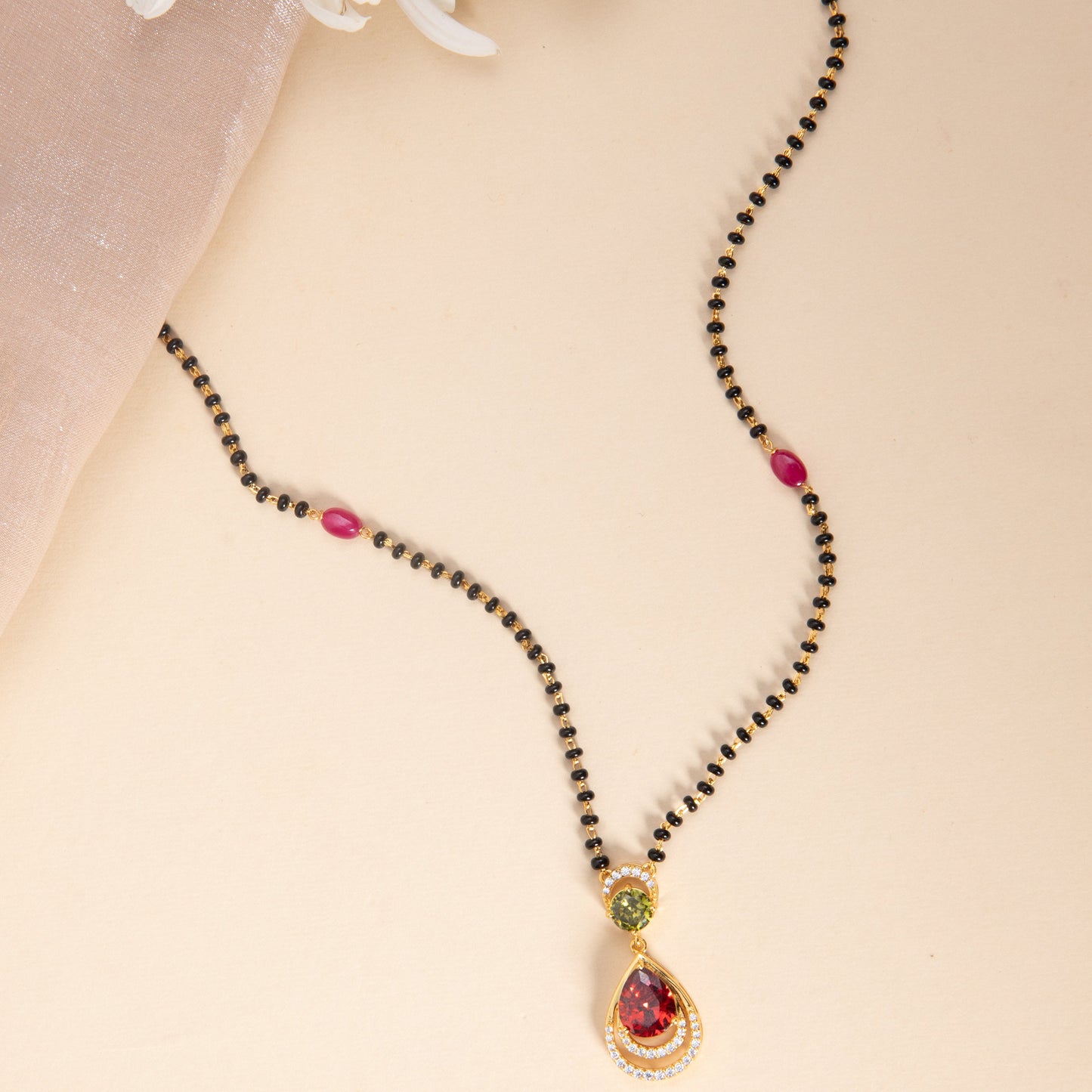 Prism Bloom CZ Silver Mangalsutra