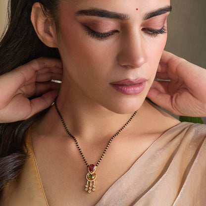 Varsha CZ Silver Mangalsutra