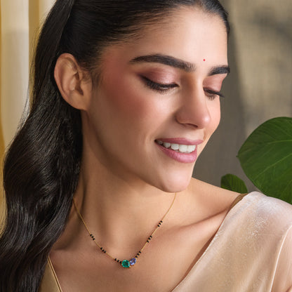 Toi Et Moi CZ Silver Mangalsutra