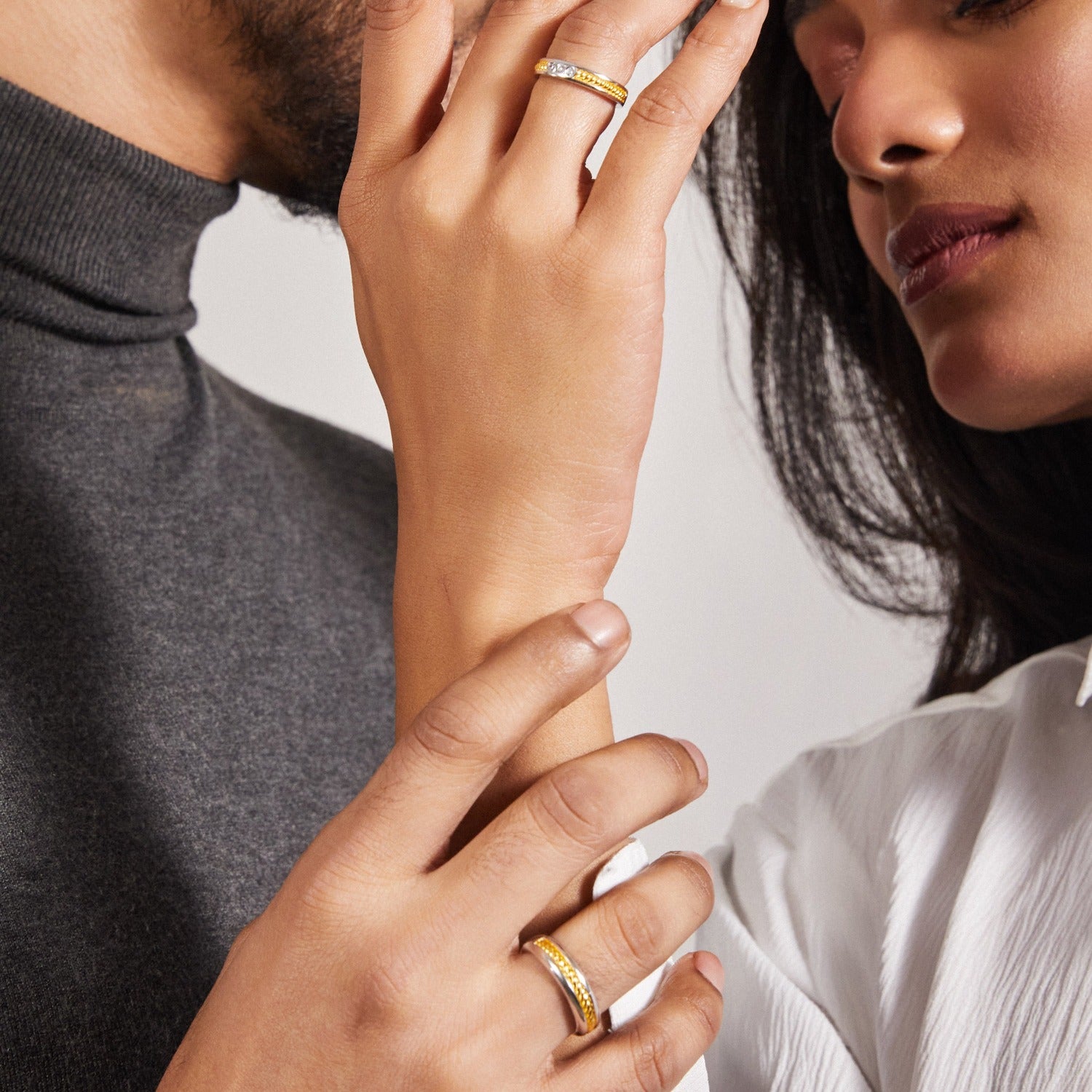 Forever Together Silver CZ Couple Rings