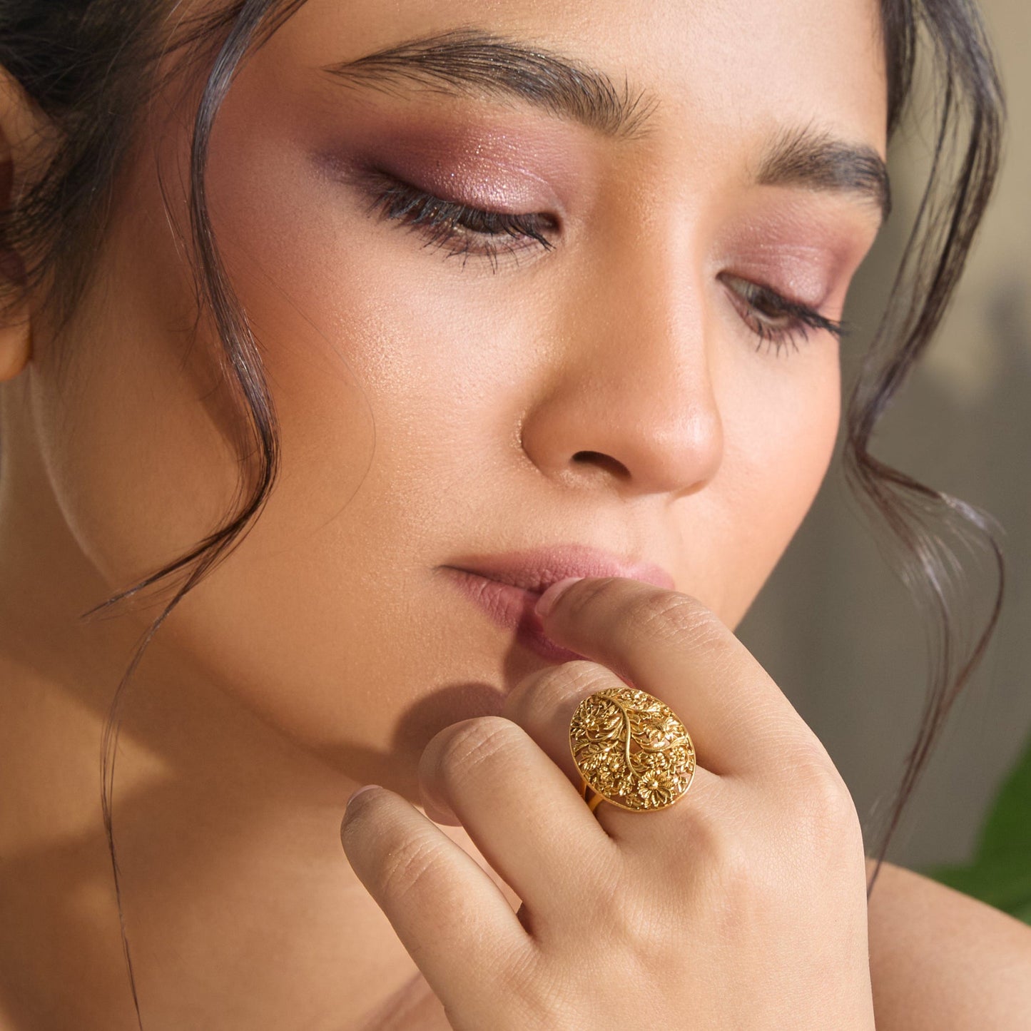 Kusuma Antique Silver Ring