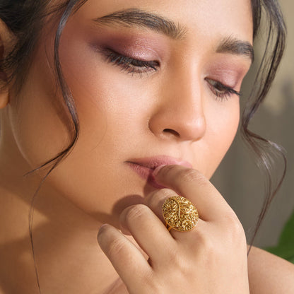 Kusuma Antique Silver Ring
