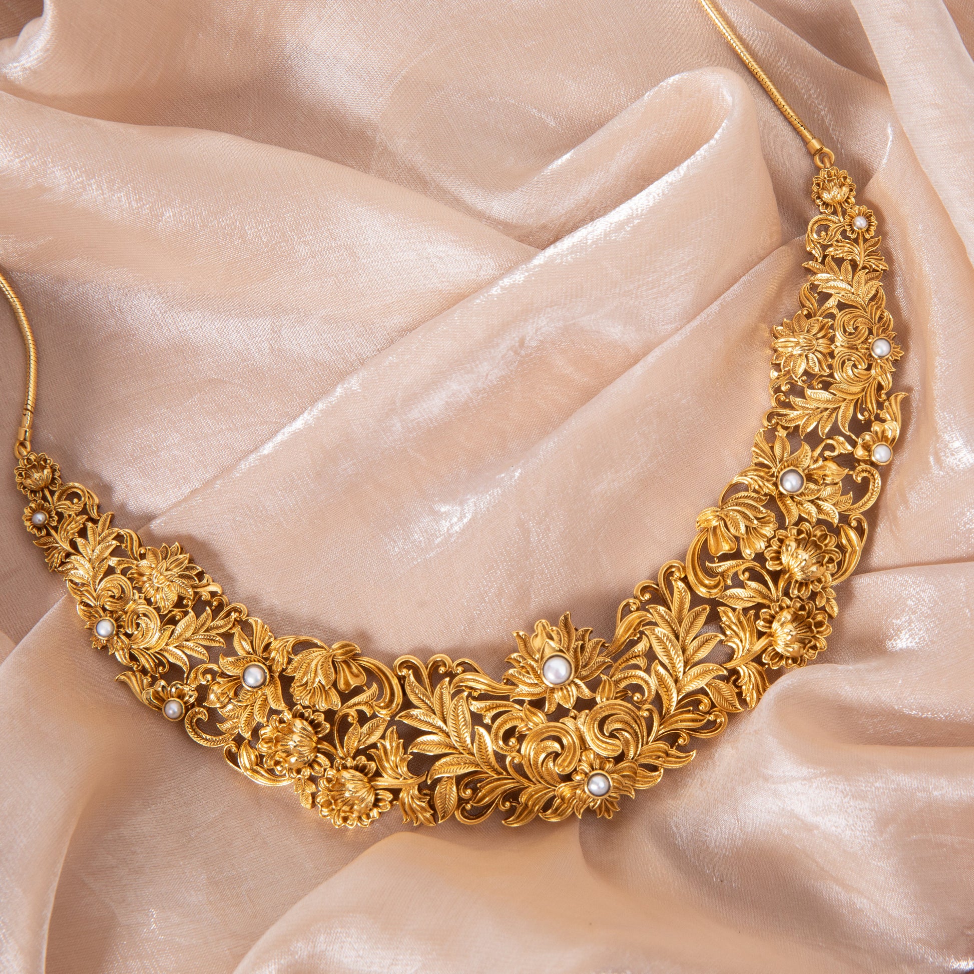 Mallika Antique Silver Necklace