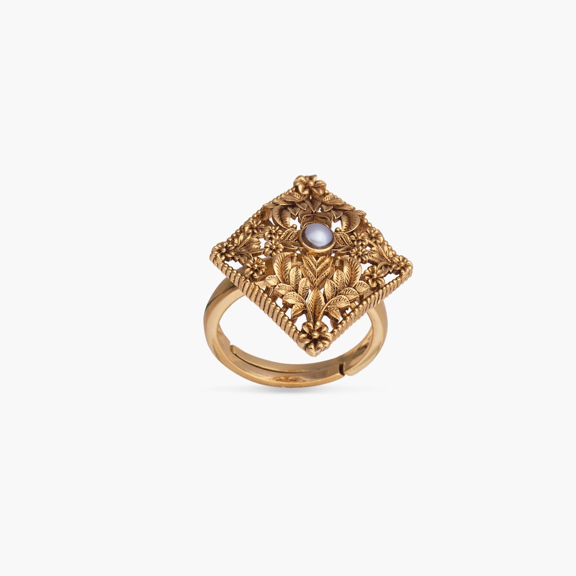 Pushpa Antique Silver Ring