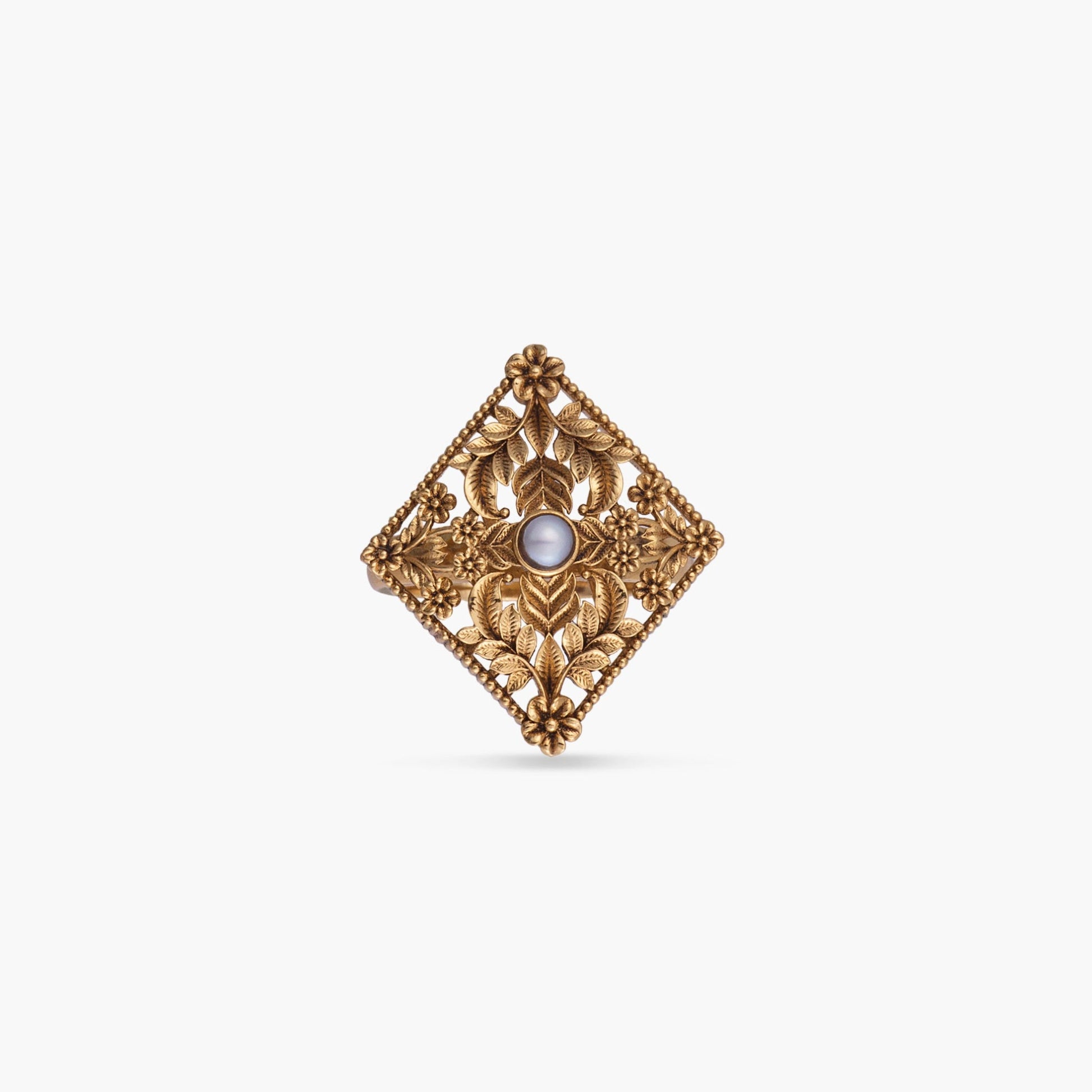 Pushpa Antique Silver Ring