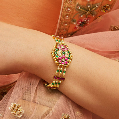 Sringar Heritage Jadau Silver Bracelet