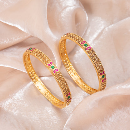 Kishori Antique Silver Bangles